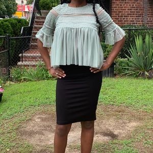 Zara Trafaluc Collection S Pastel Green Top